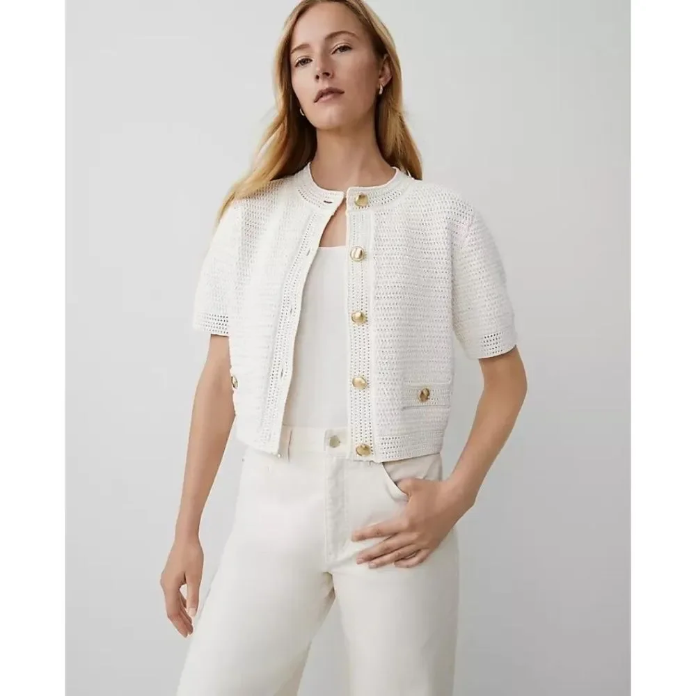 Ann Taylor Textured Sweater Jacket NEW - Picture 1 of 9